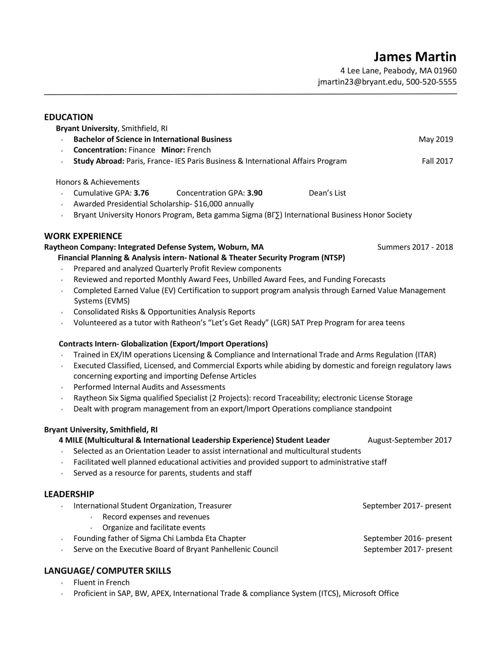 resume samples for college students resume samples for college students