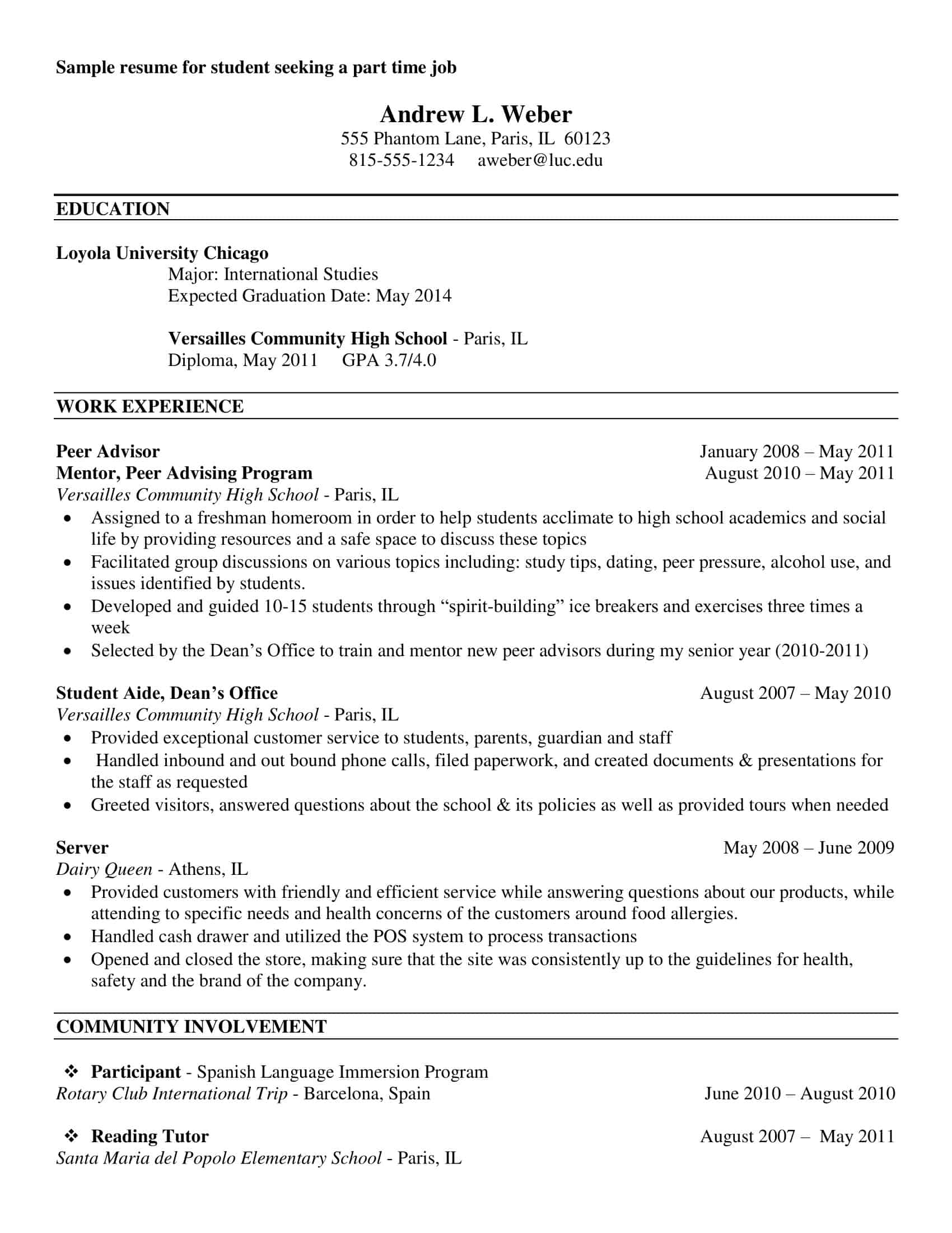 resume summary for college student resume summary for college student