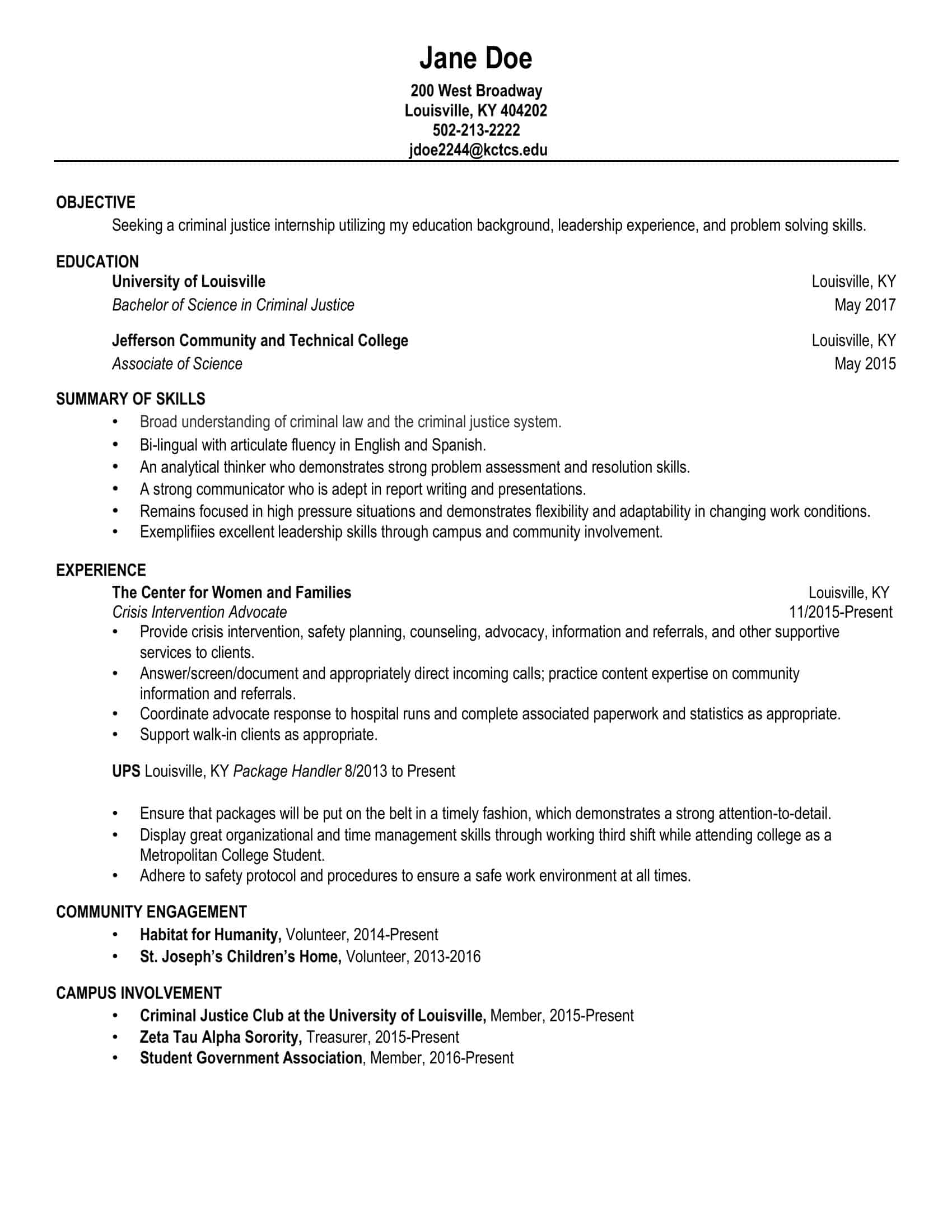 sample college resume sample college resume