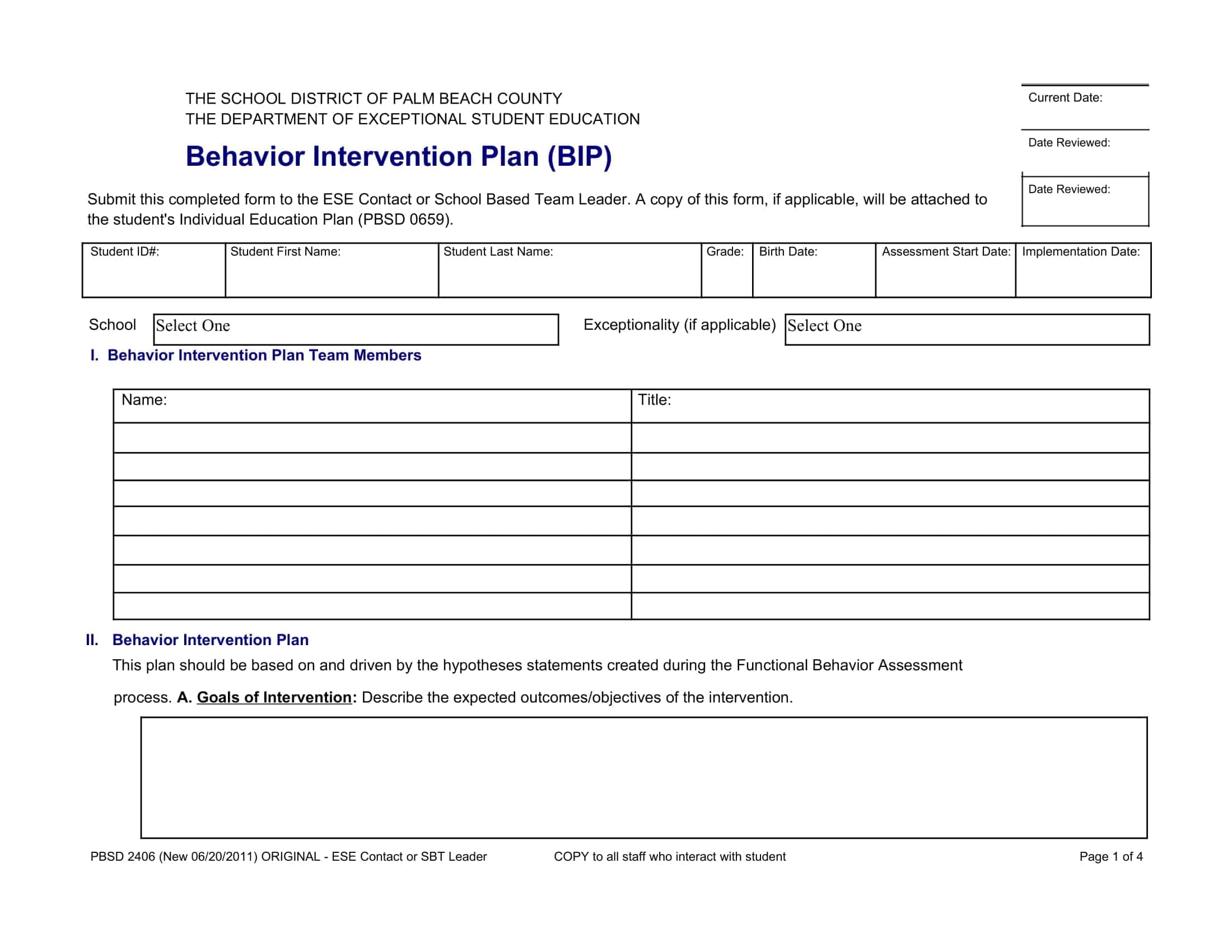 student behavior plan student behavior plan