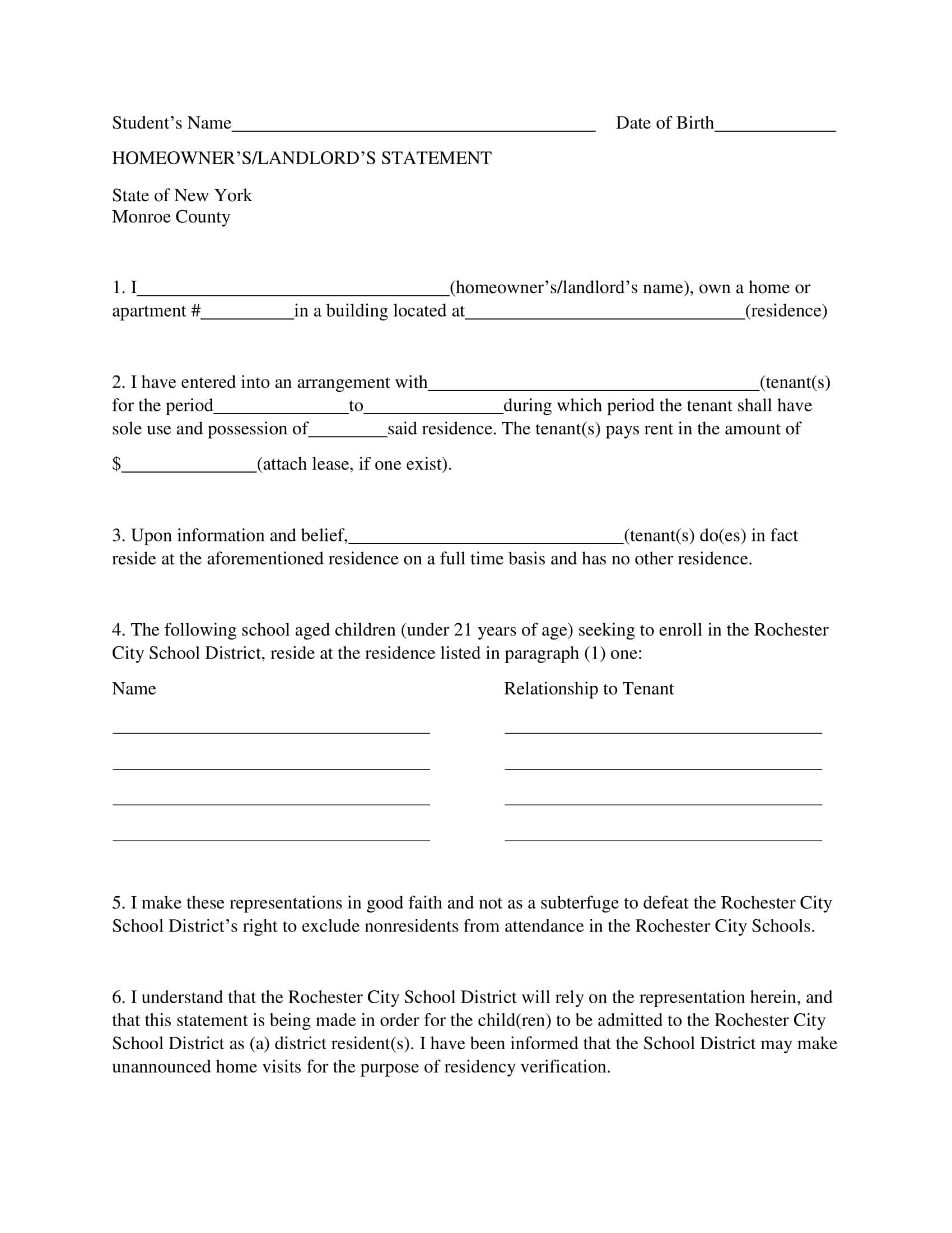 student rent statement from landlord template student rent statement from landlord template