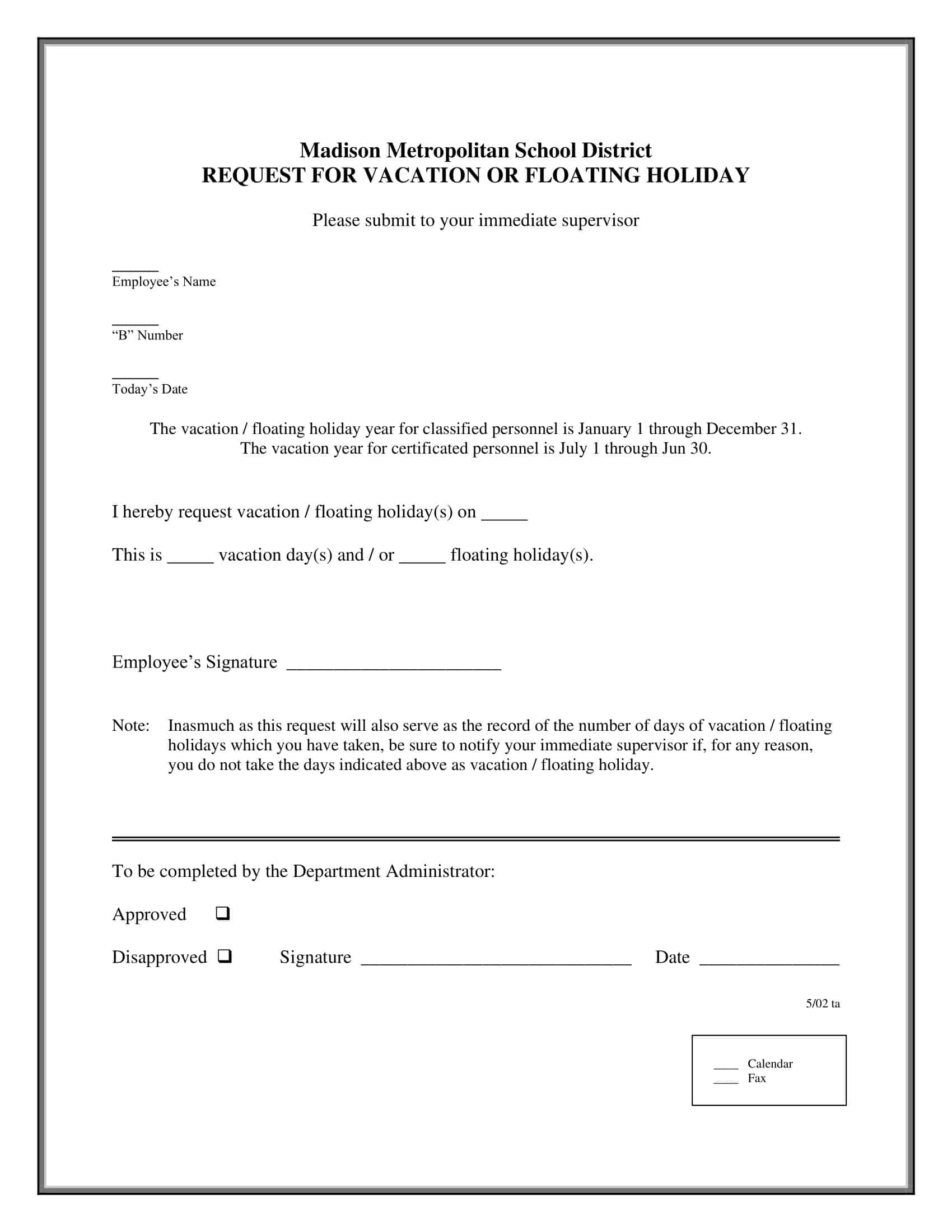 Free Printable Vacation Request Form Templates PDF Word Excel Free Printable Vacation Request Form Templates PDF Word Excel