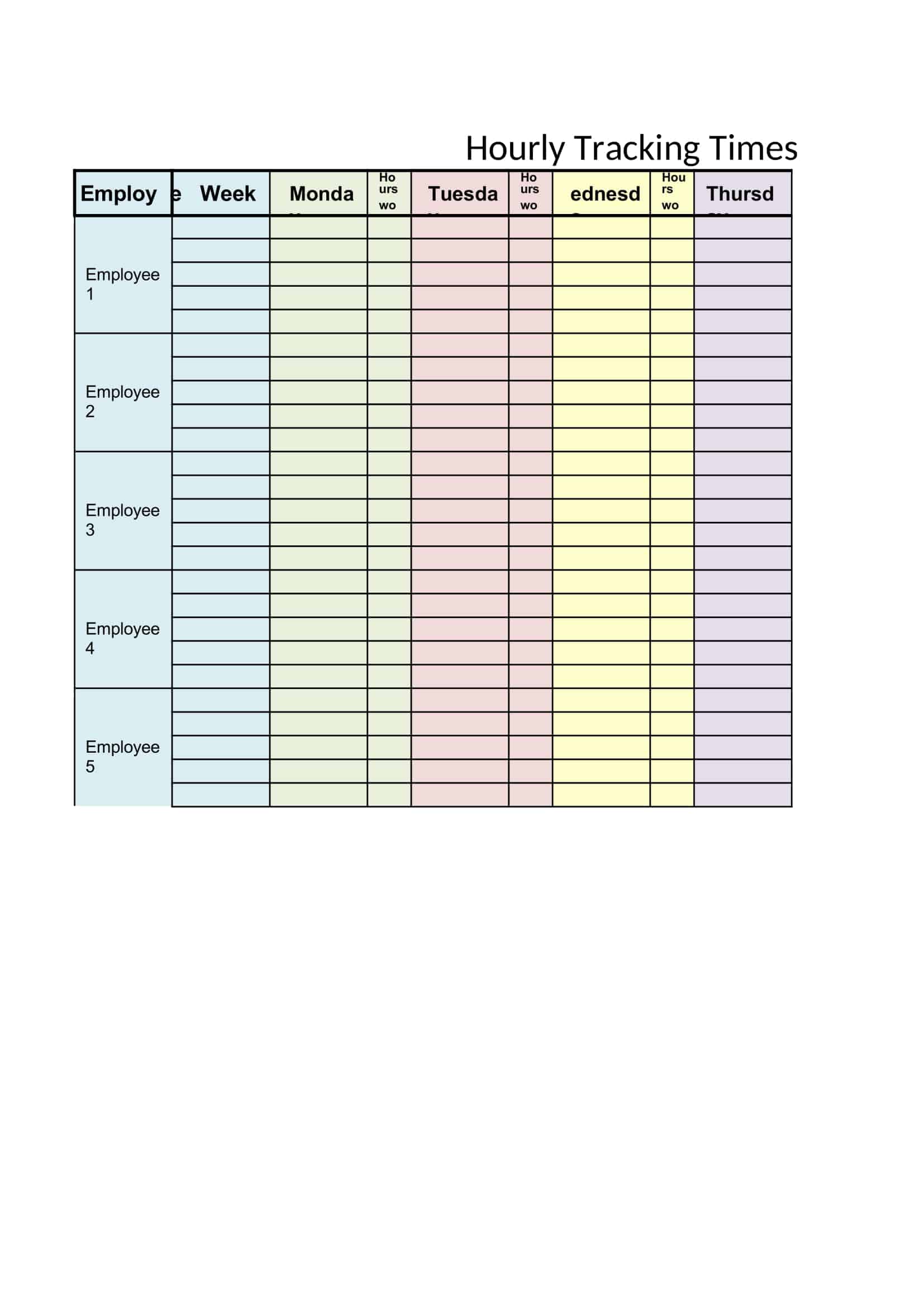 Free Printable Hourly Schedule Templates Excel PDF Word Weekly Free Printable Hourly Schedule Templates Excel PDF Word Weekly
