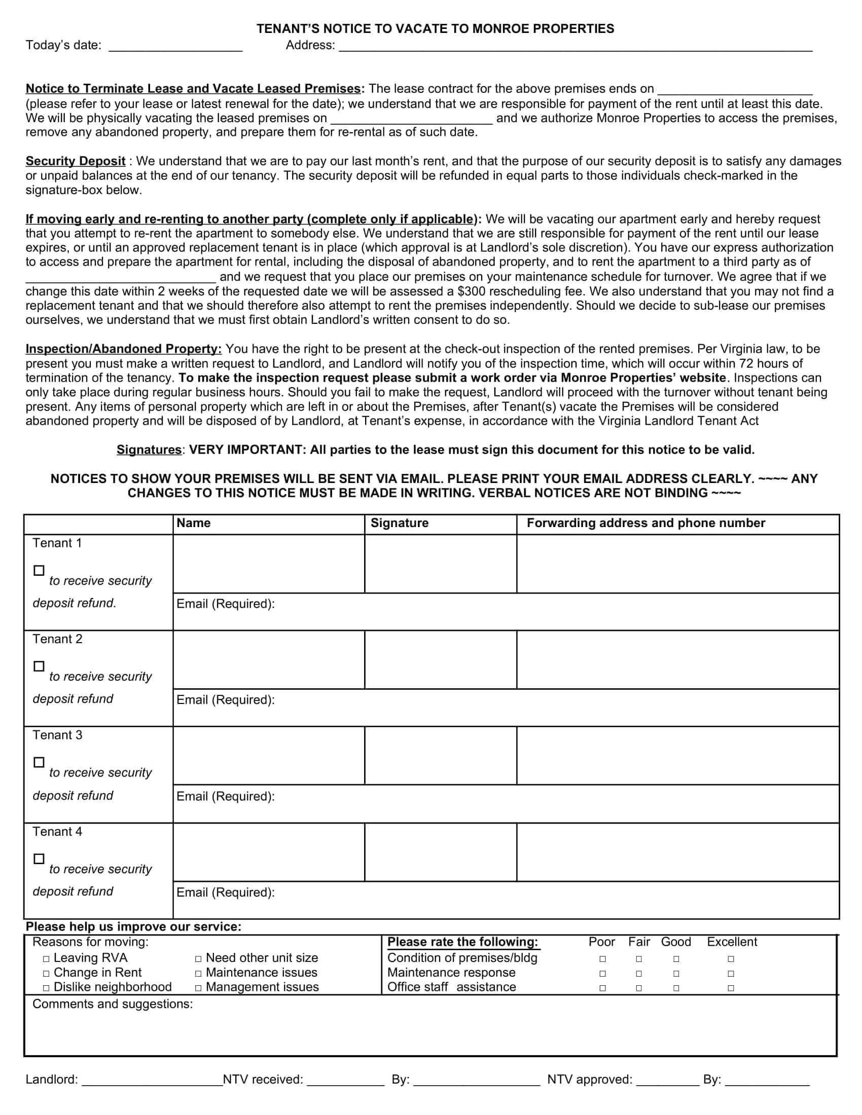 30 day notice to vacate florida sample letter 30 day notice to vacate florida sample letter