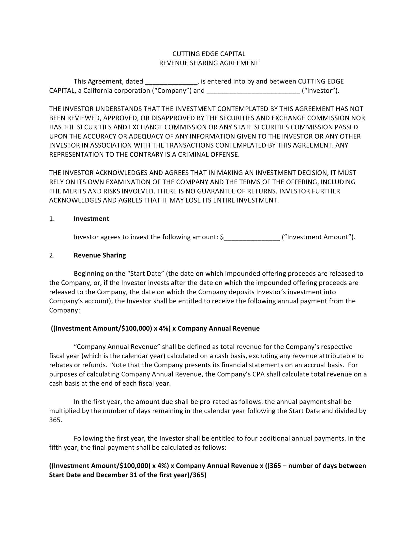 50 50 profit sharing agreement template 50 50 profit sharing agreement template