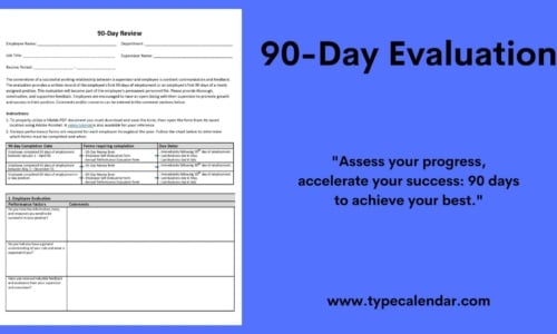 Free Printable 90-Day Review [Evaluation] Templates [Word, PDF]