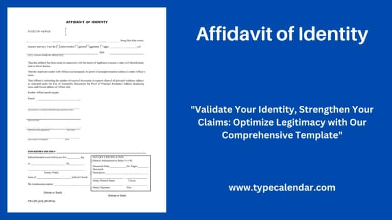 Free Printable Affidavit of Identity Form Templates [PDF]