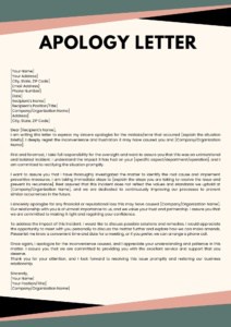 Free Printable Apology Letter Templates [Word, PDF] For Students