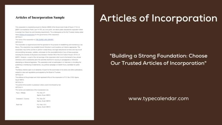 Free Printable Articles of Incorporation Templates [PDF, Word] Non Profit