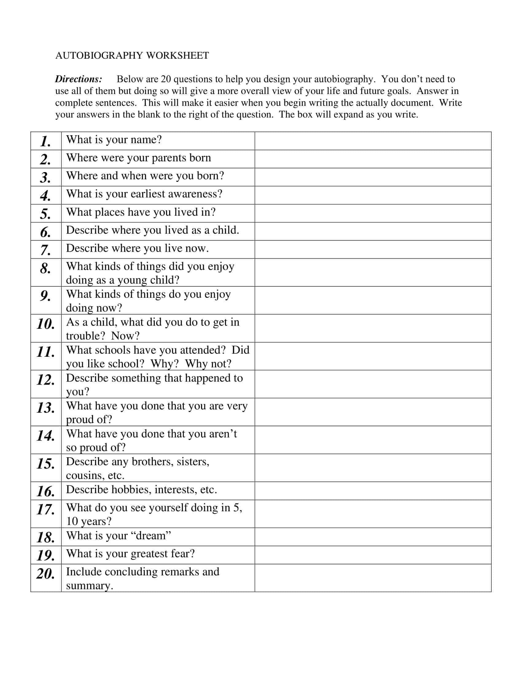 Autobiography Templates Free Autobiography Examples PDF Autobiography Templates Free Autobiography Examples PDF