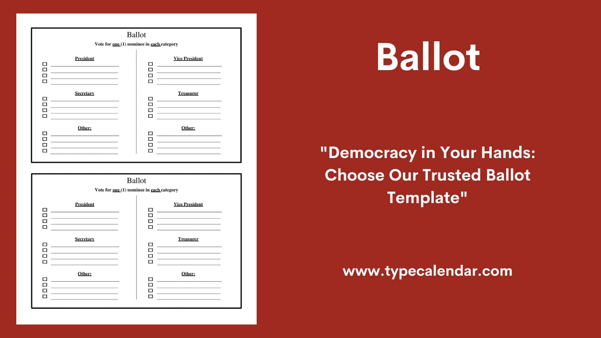 Voting Ballot Template Voting Ballot Template