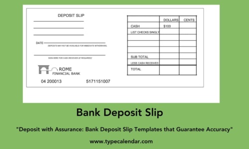 Free Printable Bank Deposit Slip Examples [Filled Out] +PDF