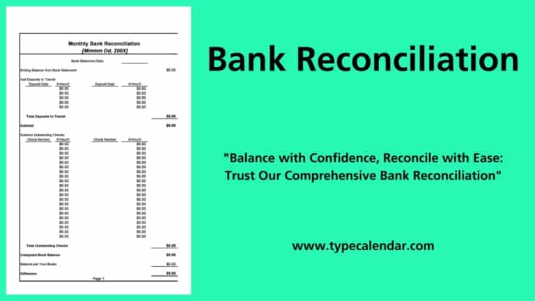 Free Printable Bank Reconciliation Templates