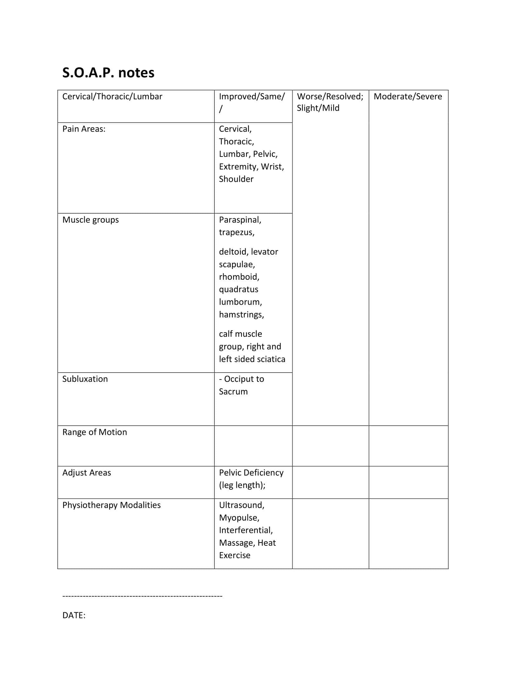 Free Printable SOAP Note Templates PDF Word Free Printable SOAP Note Templates PDF Word