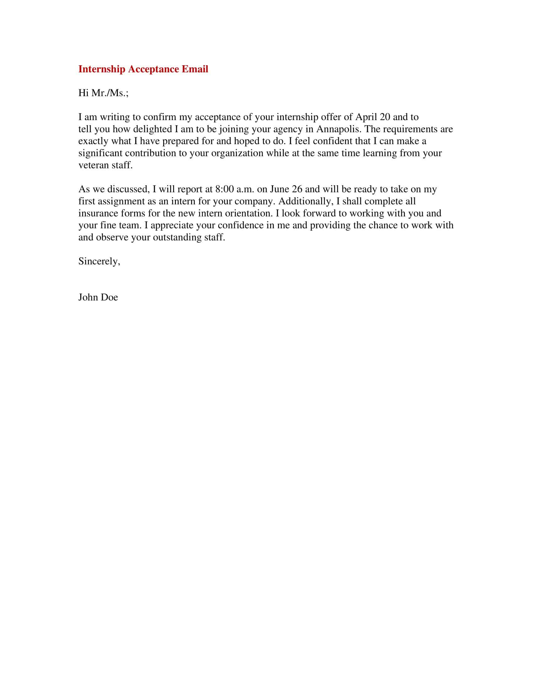 Basic job offer acceptance letter example (PDF:Word) Basic job offer acceptance letter example (PDF:Word)