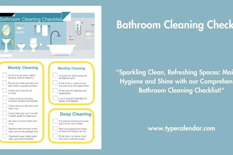 Bathroom Cleaning Checklist