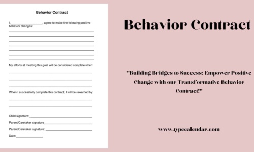 Free Printable Behavior Contract Templates [PDF, Word] Home, Adults