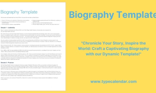 Free Printable Biography Templates [Word, PDF] Students, Work