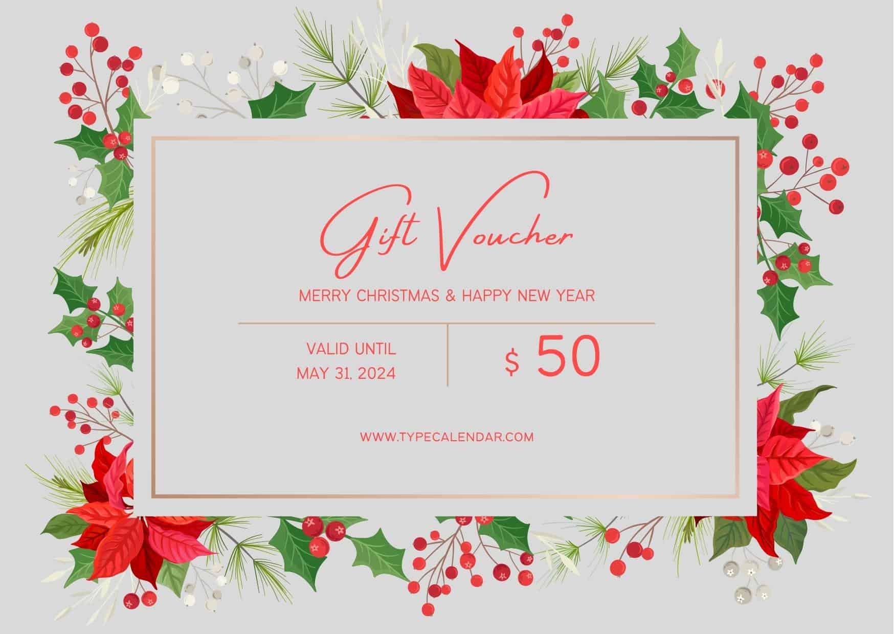 free printable christmas gift certificate templates [pdf, word] blank
