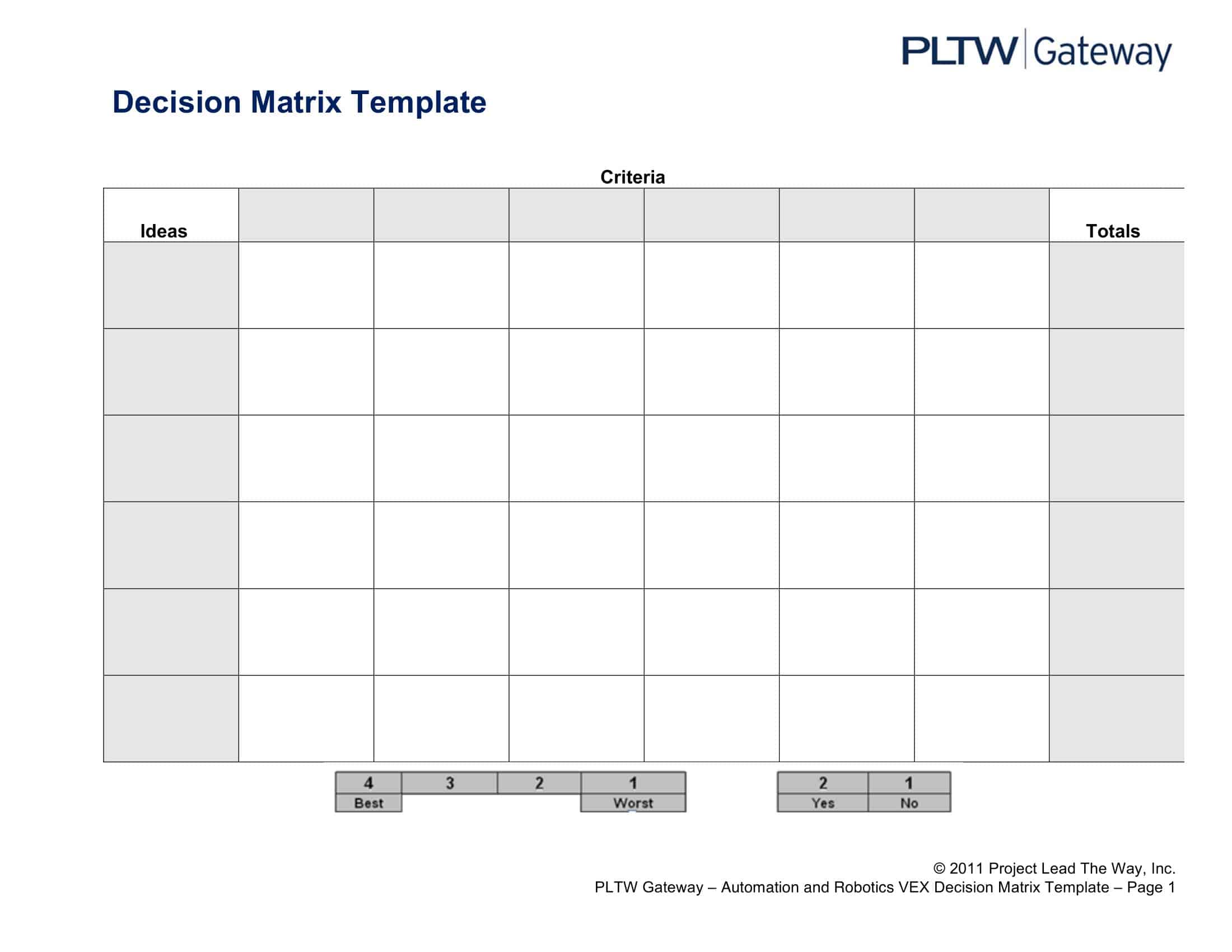 Free Printable Decision Matrix Templates [Excel, PDF, Word]