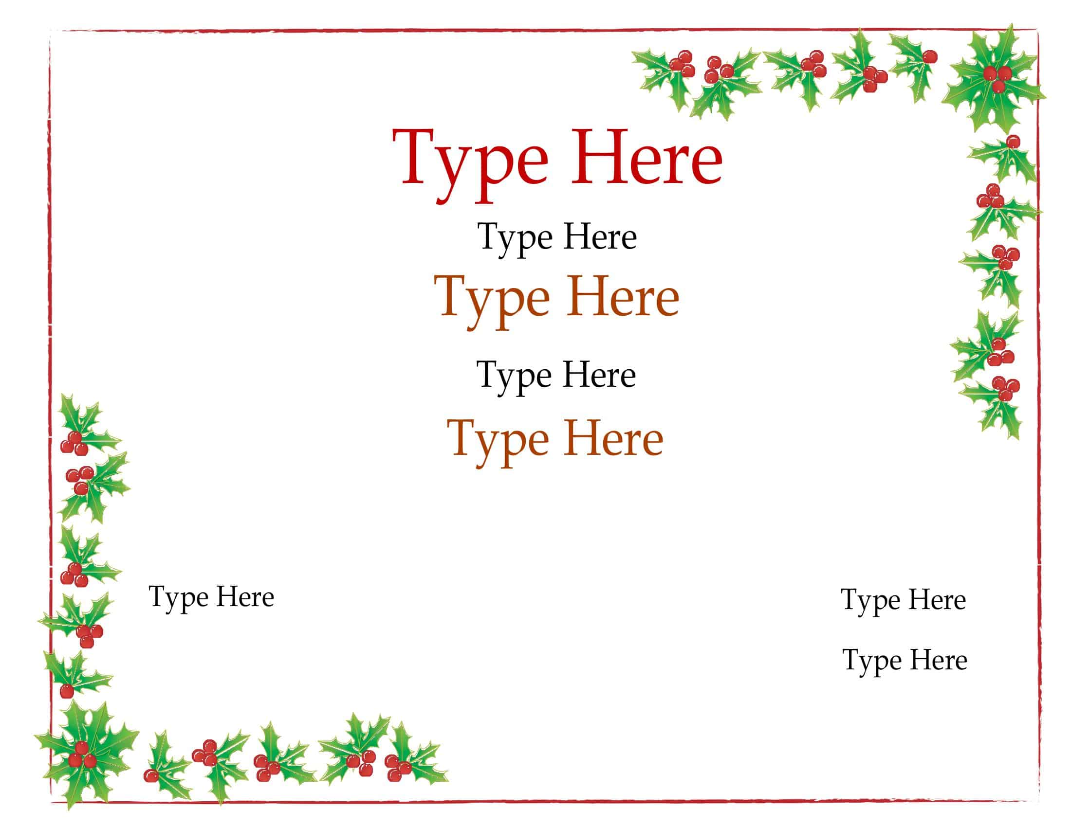 free printable christmas gift certificate templates [pdf, word] blank
