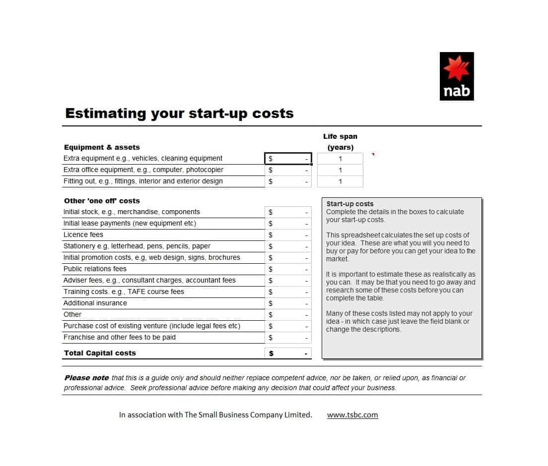 Blank Startup Budget Free Template Blank Startup Budget Free Template