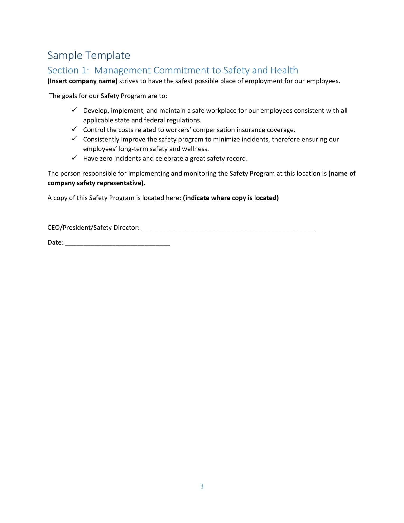 Blank safety plan Word document Blank safety plan Word document