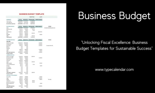 Free Printable Business Budget Templates (PDF, Word, Excel) Monthly