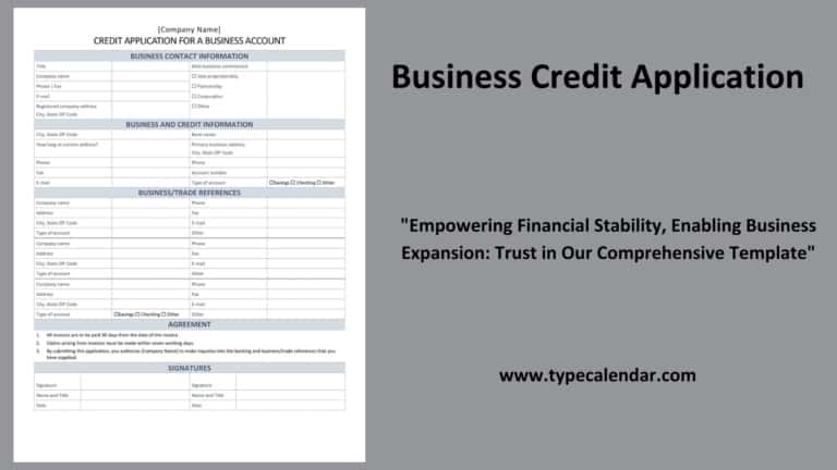 Free Printable Business Credit Application Templates [Word, PDF, Excel]