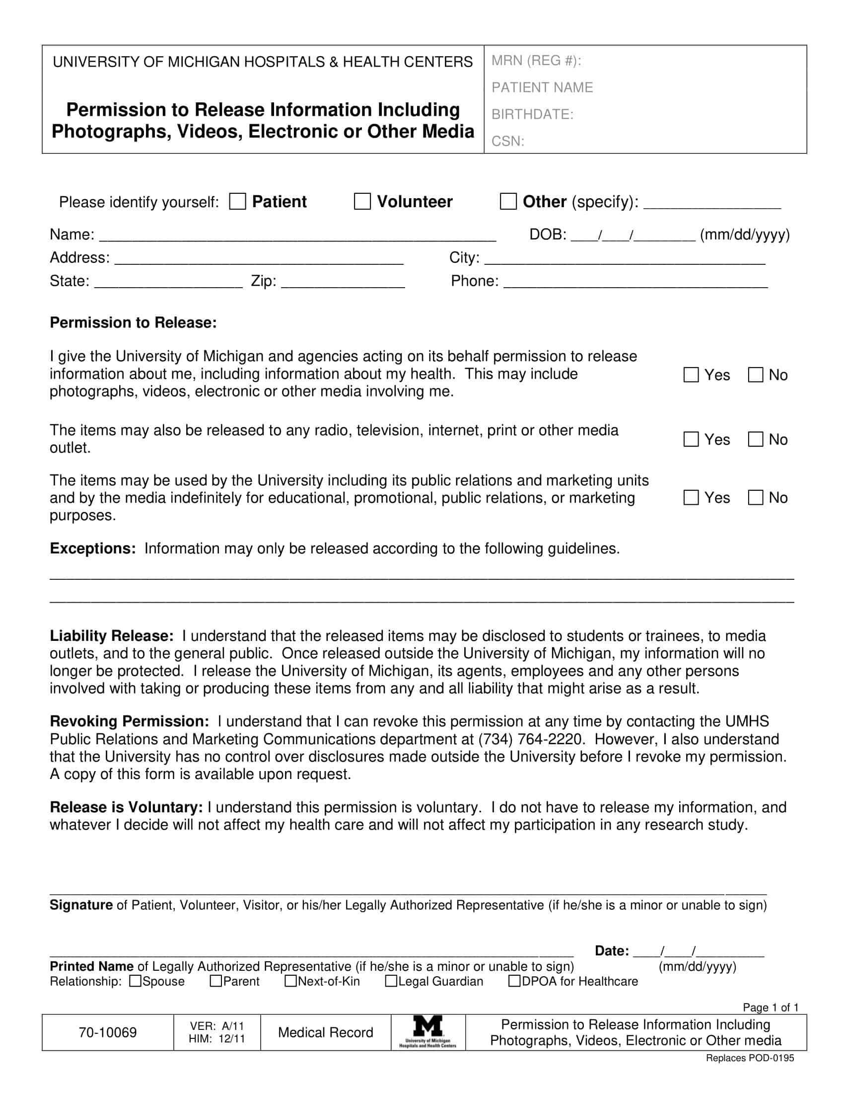 Business Photo Release Form Business Photo Release Form