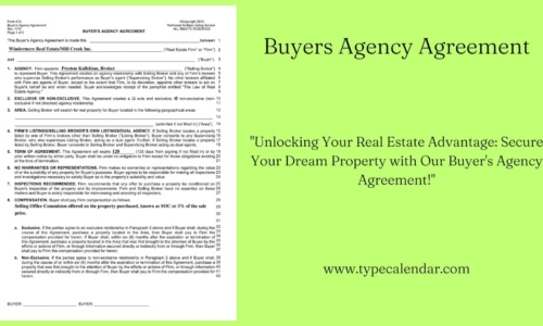 Free Printable Buyer’s Agency Agreement Templates [PDF & Word]