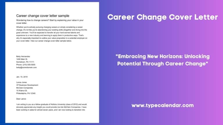 Free Printable Career Change Cover Letter Templates [PDF, Word]