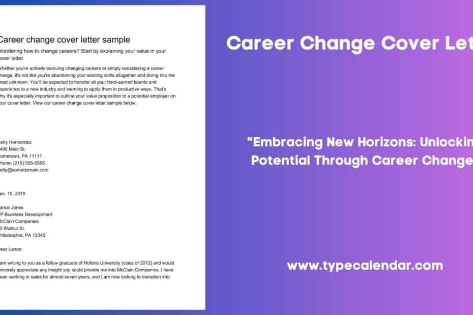 Career Change Cover Letter