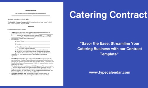 Free Printable Catering Contract Templates [Word, PDF] Simple