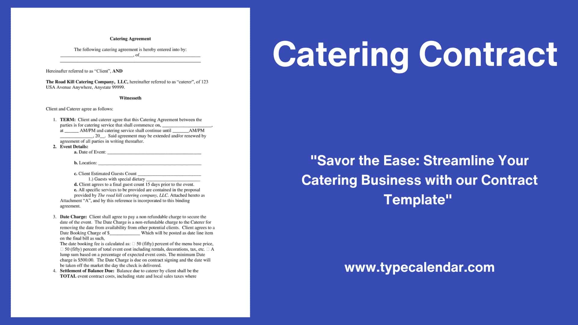 Free Printable Catering Contract Templates Word PDF Simple Free Printable Catering Contract Templates Word PDF Simple