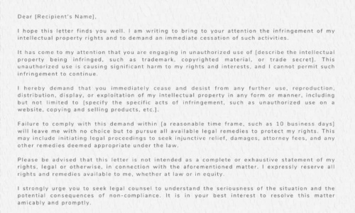 Free Printable Cease and Desist Letter Templates [PDF, Word, Excel]