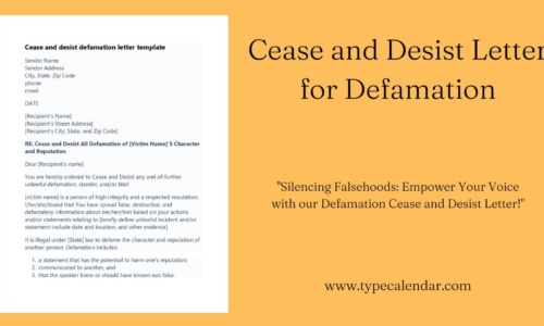Free Printable Cease And Desist Defamation Letter Templates [Word, PDF]