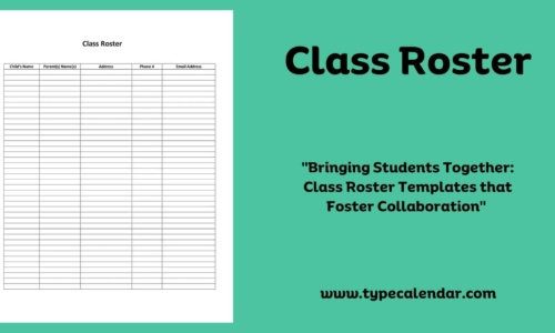 Free Printable Class Roster Templates [Excel, Word, PDF] Editable