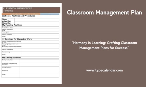 Free Printable Classroom Management Plan Templates [PDF]
