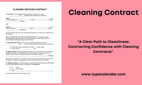 Free Printable Cleaning Contract Templates [Word, PDF]
