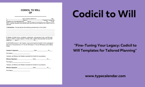 Free Printable Codicil to Will Templates [PDF, Word] Form