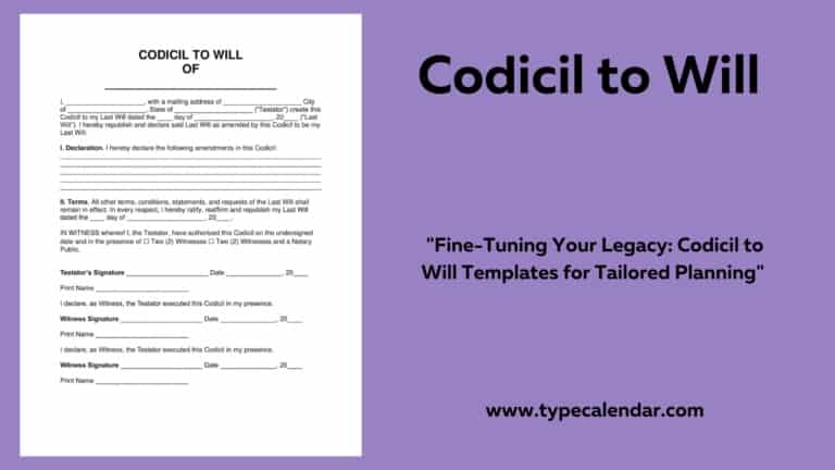 Free Printable Codicil to Will Templates [PDF, Word] Form