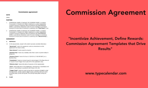 Free Printable Commission Agreement Templates [Word, PDF] Simple