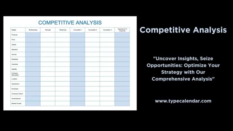 Free Printable Competitive Analysis Templates [Excel, Word, PDF, PPT]