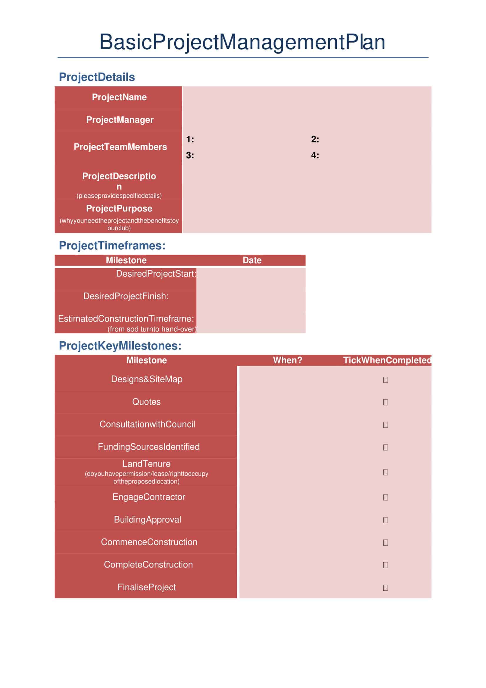 Comprehensive Excel Project Plan Comprehensive Excel Project Plan