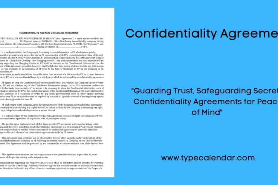 Confidentiality Agreement