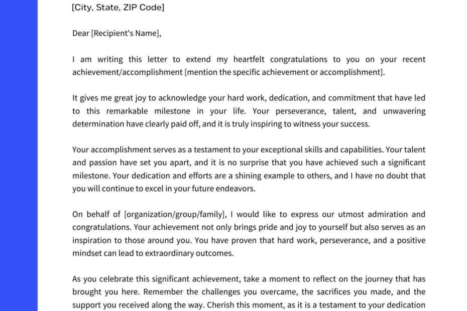 Congratulation Letter
