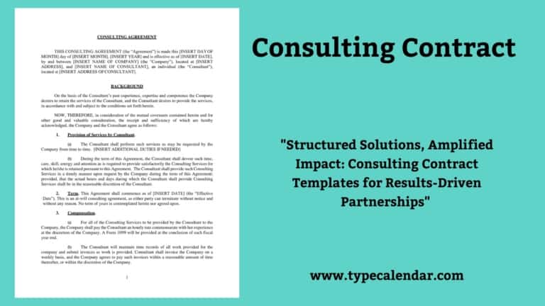 Free Printable Consulting Contract Templates [PDF]
