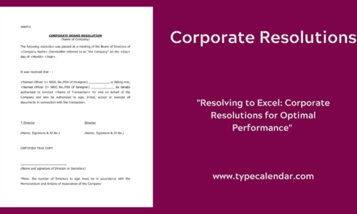 Free Printable Corporate Resolution Templates [PDF, Word] Form