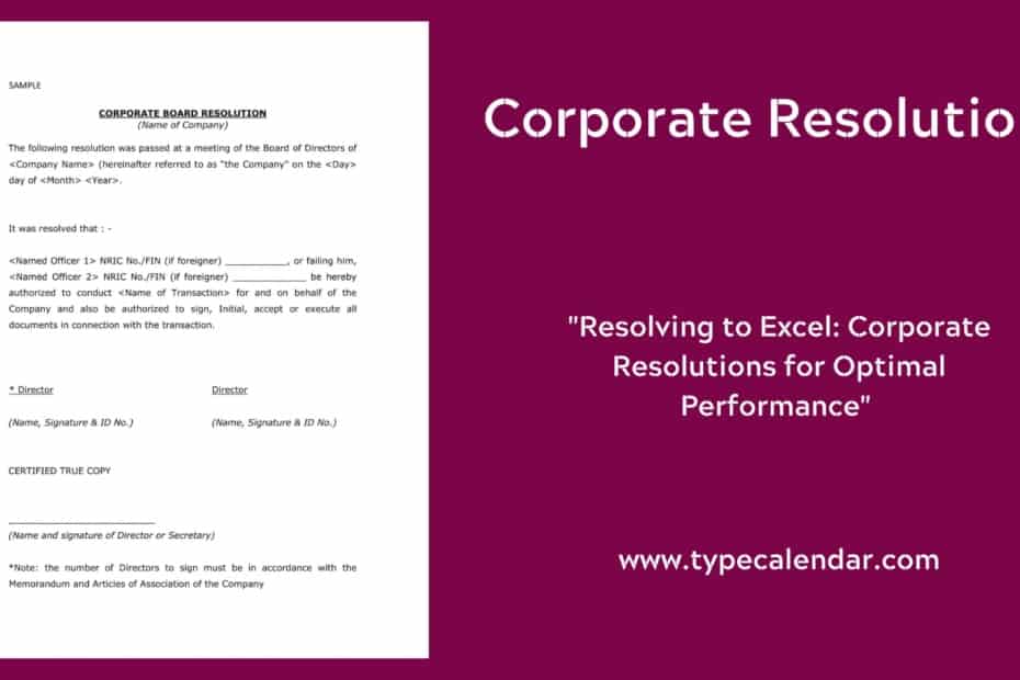 Corporate Resolutions